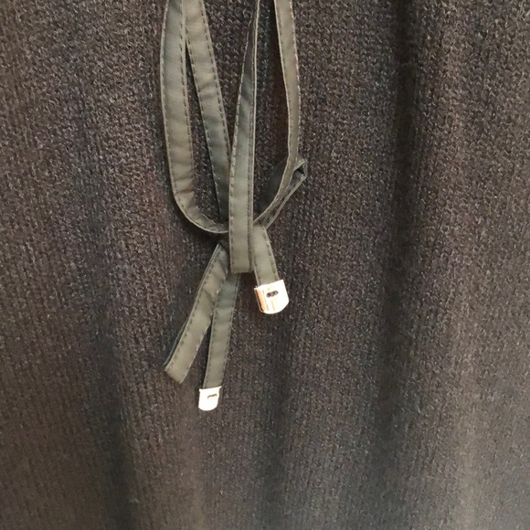 Ana Couture Black with gray sweater coat with tie - Picture 4 of 6